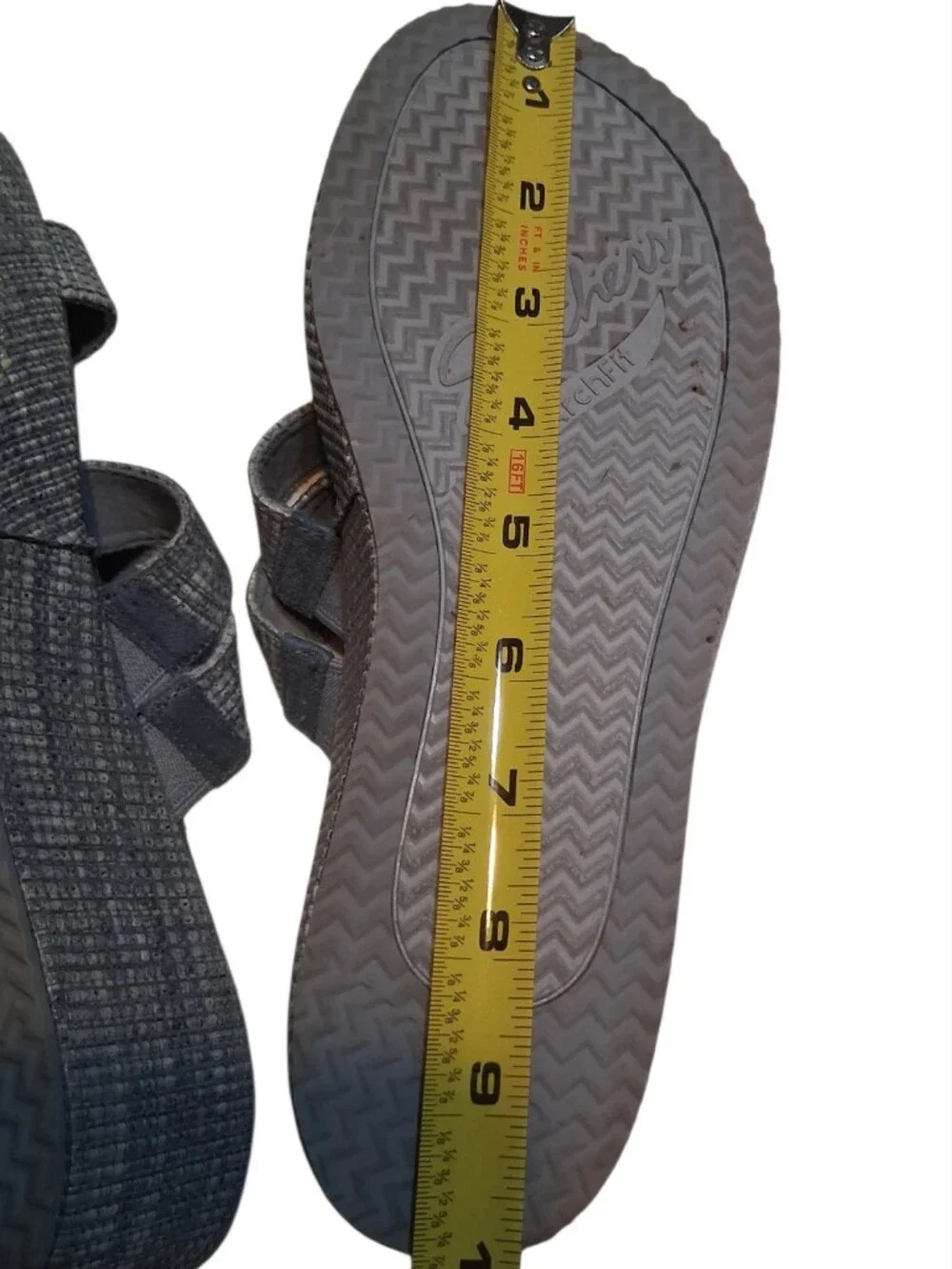 Skechers x Martha Stewart Grey Woven Strappy Wedge Sandals Women’s Size 9